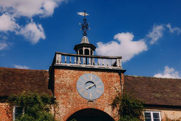 The stable clock tower and weathervane at The Salwey Lodge near Ludlow