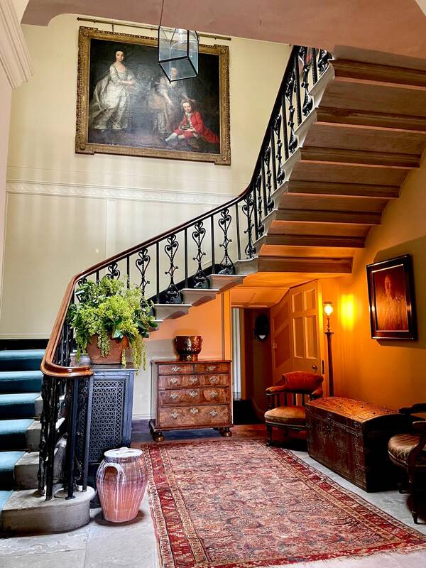 The Georgian staircase and hall at The Salwey Lodge near Ludlow